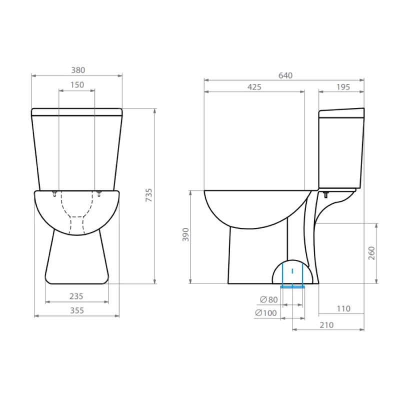 双冲洗驱动系统卫生间全套马桶装置Aura 60AU820001